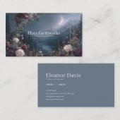 Rose Floral and Crescent Moon Mountain Valley 名刺 (正面/裏面)