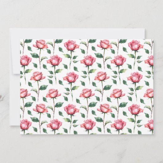 Rose Floral Botanical Note Card ノートカード (正面)
