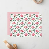 Rose Floral Botanical Note Card ノートカード (正面/裏面インサイチュ)