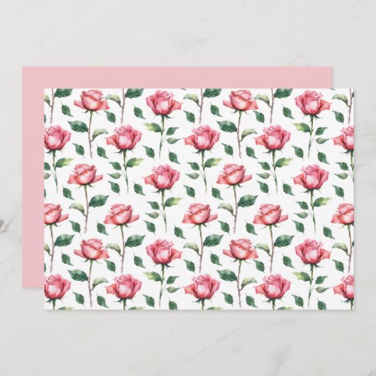 Rose Floral Botanical Note Card ノートカード (正面/裏面)