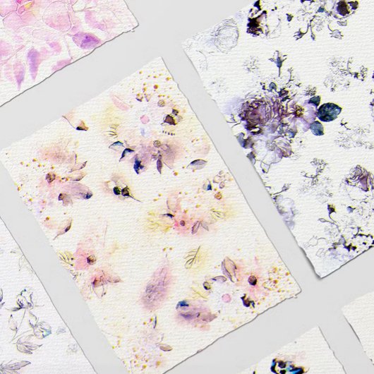 Rose Floral Chic Paper Textured Wedding 招待状