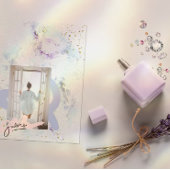 Rose Floral Chic Paper Textured Wedding 招待状