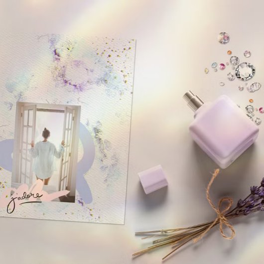 Rose Floral Chic Paper Textured Wedding  招待状