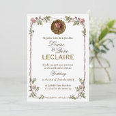 Rose Floral Elegant Wedding Save the Date Seal 招待状 (スタンド正面)