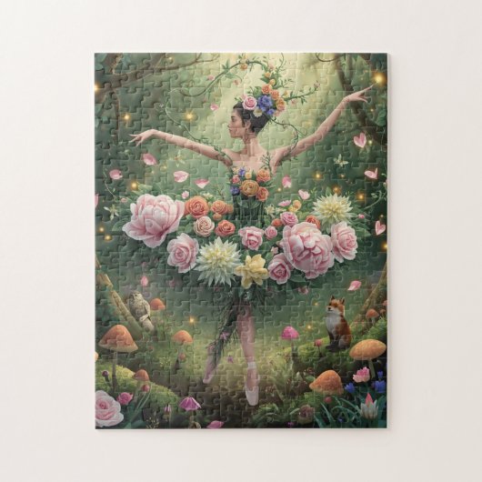 Rose Floral Forest Ballerina ジグソーパズル (縦)