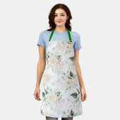 Rose Floral Garden Pattern エプロン (着用した状態)