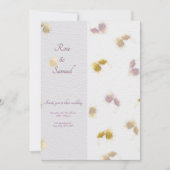 Rose Floral Glitter Paper Textured Wedding  招待状 (正面)