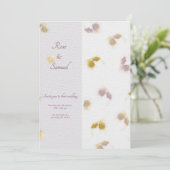 Rose Floral Glitter Paper Textured Wedding 招待状 (スタンド正面)