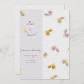 Rose Floral Glitter Paper Textured Wedding 招待状 (正面/裏面)