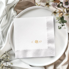 Rose floral monogram minimalist wedding 箔ナプキン