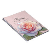 Rose Floral Notebook Name | Pink Journal ノートブック (右側)