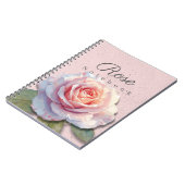 Rose Floral Notebook Name | Pink Journal ノートブック (左側)