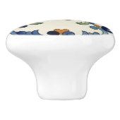 Rose Flower Mediterranean Blue Orange Cream セラミックノブ (側面)