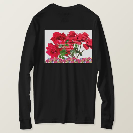 Rose Flower Natural Image - Botanical Garden Tシャツ (デザイン裏面)