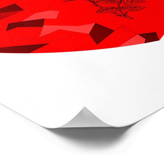 Rose Flower Valentine Red Heart  ポスター (角)