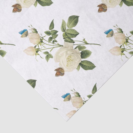 Rose Flower with Butterfly Pattern 薄葉紙 (詳細)
