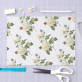 Rose Flower with Butterfly Pattern 薄葉紙 (クラフト)