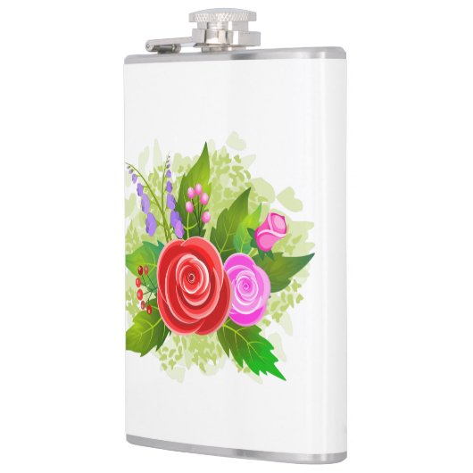 Rose Flowers Illustration フラスク (左)