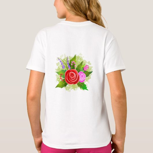 Rose Flowers Illustration Tシャツ (裏面)