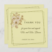 Rose Frame – Celestial Yellow Wedding サンキューカード (正面/裏面)