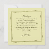 Rose Frame – Celestial Yellow Wedding サンキューカード (裏面)