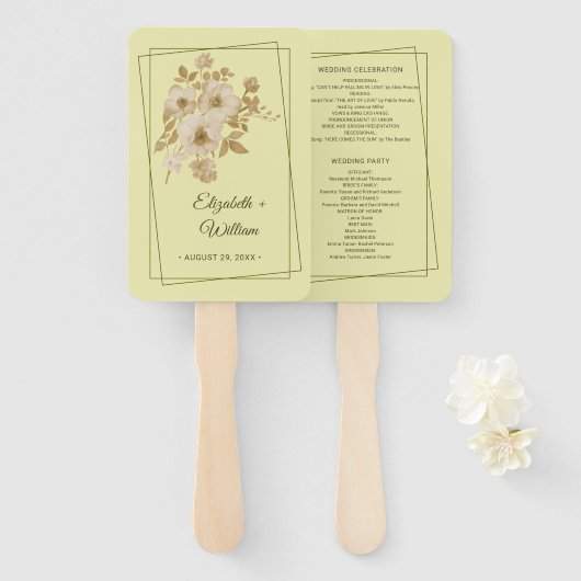 Rose Frame – Celestial Yellow Wedding ハンドファン (正面&裏面)