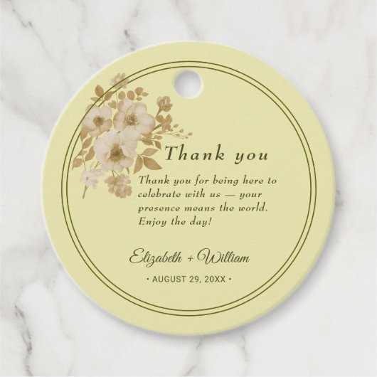 Rose Frame – Celestial Yellow Wedding フェイバータグ (正面)