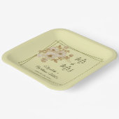 Rose Frame – Celestial Yellow Wedding ペーパープレート (傾斜あり)