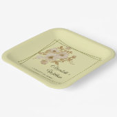 Rose Frame – Celestial Yellow Wedding ペーパープレート (傾斜あり)