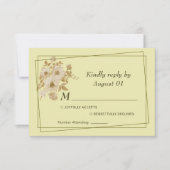 Rose Frame – Celestial Yellow Wedding 出欠カード (正面)
