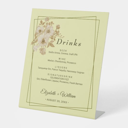 Rose Frame – Celestial Yellow Wedding 台座サイン (正面)