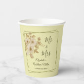 Rose Frame – Celestial Yellow Wedding 紙コップ (正面)