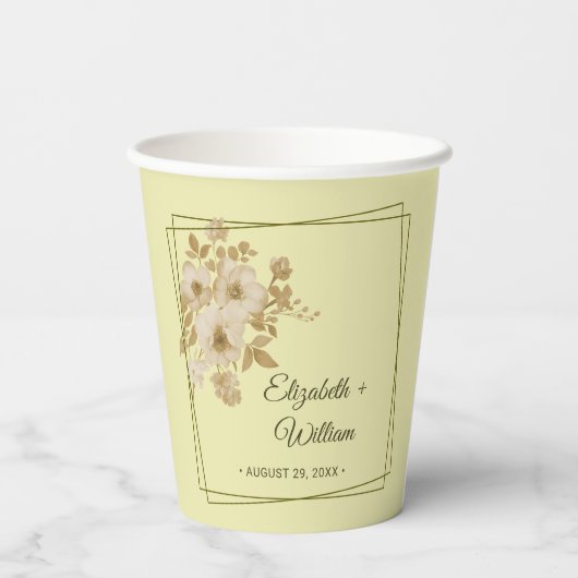 Rose Frame – Celestial Yellow Wedding 紙コップ (裏面)