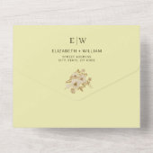 Rose Frame – Monogram Celestial Yellow Wedding オールインワン招待状 (裏面)