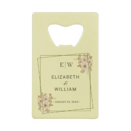 Rose Frame – Monogram Celestial Yellow Wedding クレジットカード栓抜き