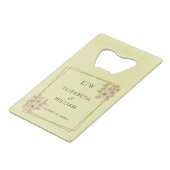 Rose Frame – Monogram Celestial Yellow Wedding クレジットカード栓抜き (正面アングル)