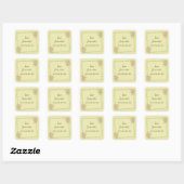 Rose Frame – Monogram Celestial Yellow Wedding スクエアシール (シート)
