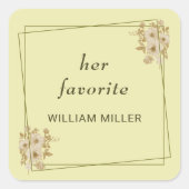 Rose Frame – Monogram Celestial Yellow Wedding スクエアシール (正面)