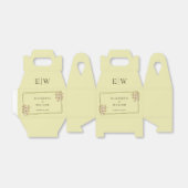 Rose Frame – Monogram Celestial Yellow Wedding フェイバーボックス (折り畳みなし)