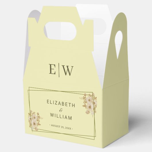 Rose Frame – Monogram Celestial Yellow Wedding フェイバーボックス (オープン)