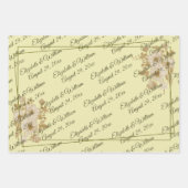 Rose Frame – Monogram Celestial Yellow Wedding ラッピングペーパーシート (正面)