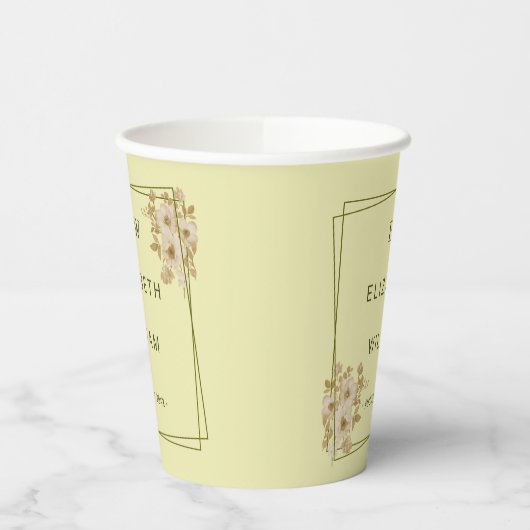 Rose Frame – Monogram Celestial Yellow Wedding 紙コップ (左)