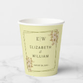 Rose Frame – Monogram Celestial Yellow Wedding 紙コップ (正面)