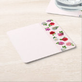 Rose Garden Party Bridal Shower スクエアペーパーコースター (アングル)