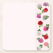 Rose Garden Party Bridal Shower スクエアペーパーコースター (正面)