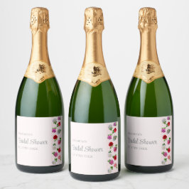 Rose Garden Party Bridal Shower スパークリングワインラベル