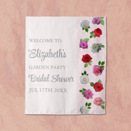 Rose Garden Party Bridal Shower タペストリー