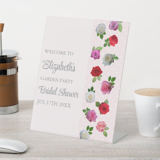 Rose Garden Party Bridal Shower 台座サイン (インサイチュ)