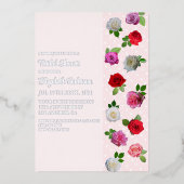 Rose Garden Party Bridal Shower 箔招待状 (正面)