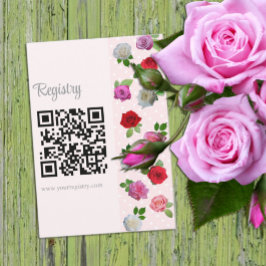 Rose Garden Party Bridal Shower Registry エンクロージャーカード